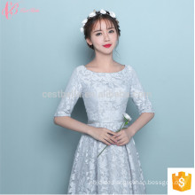 Kurze Hülse Tee-Länge Alibaba Suzhou Fabrik Formale Brautjungfer Kleid